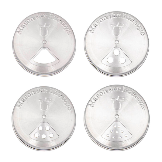 4 Pack Stainless Steel Spice Lids