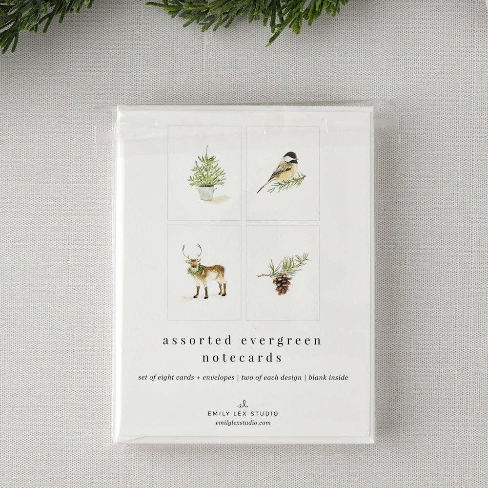 Evergreen notecard set