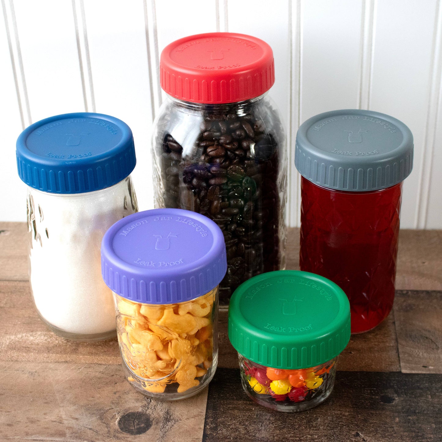 MJL Leak Proof Plastic Storage Lids for Mason Jars