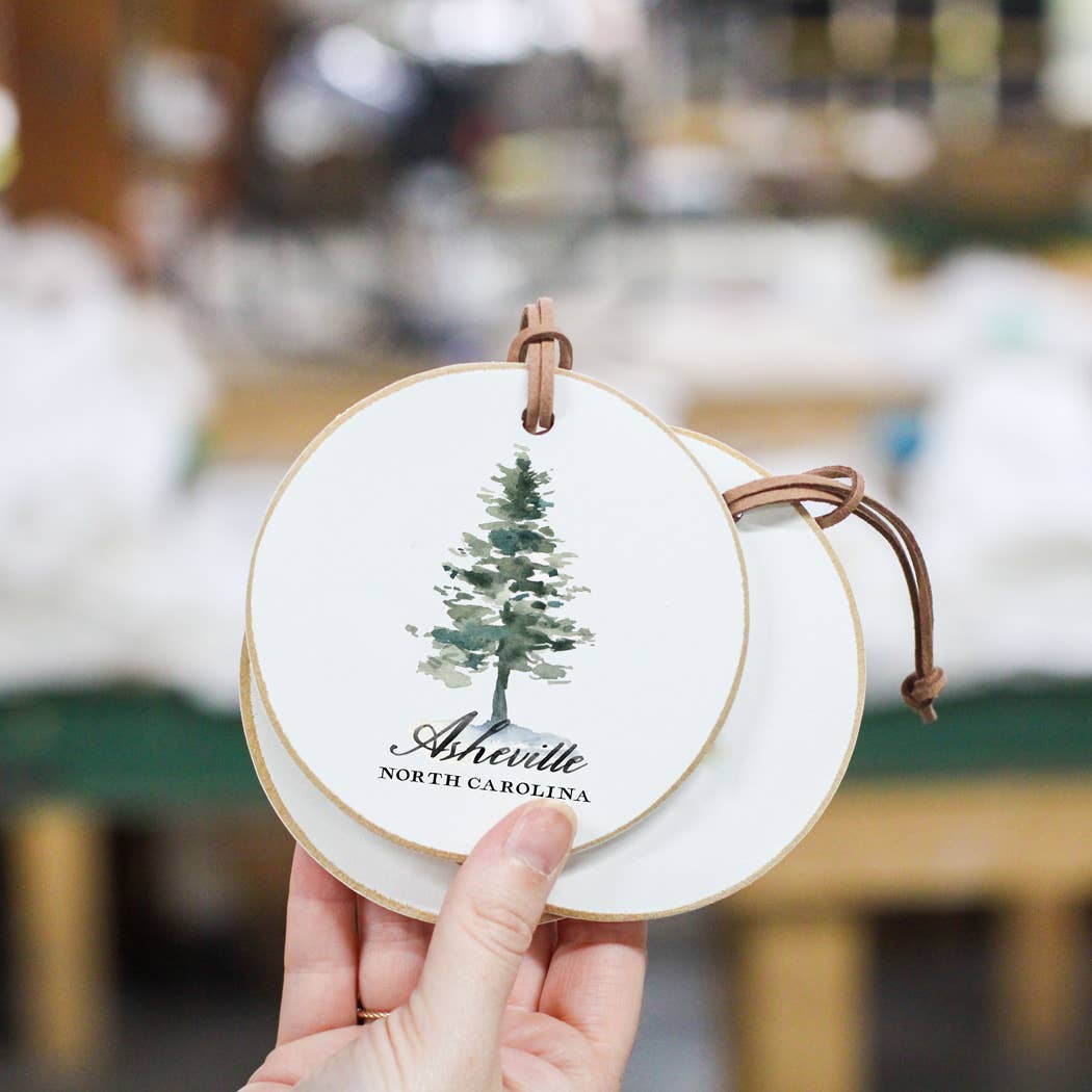 Greenwood Watercolor Christmas Ornament