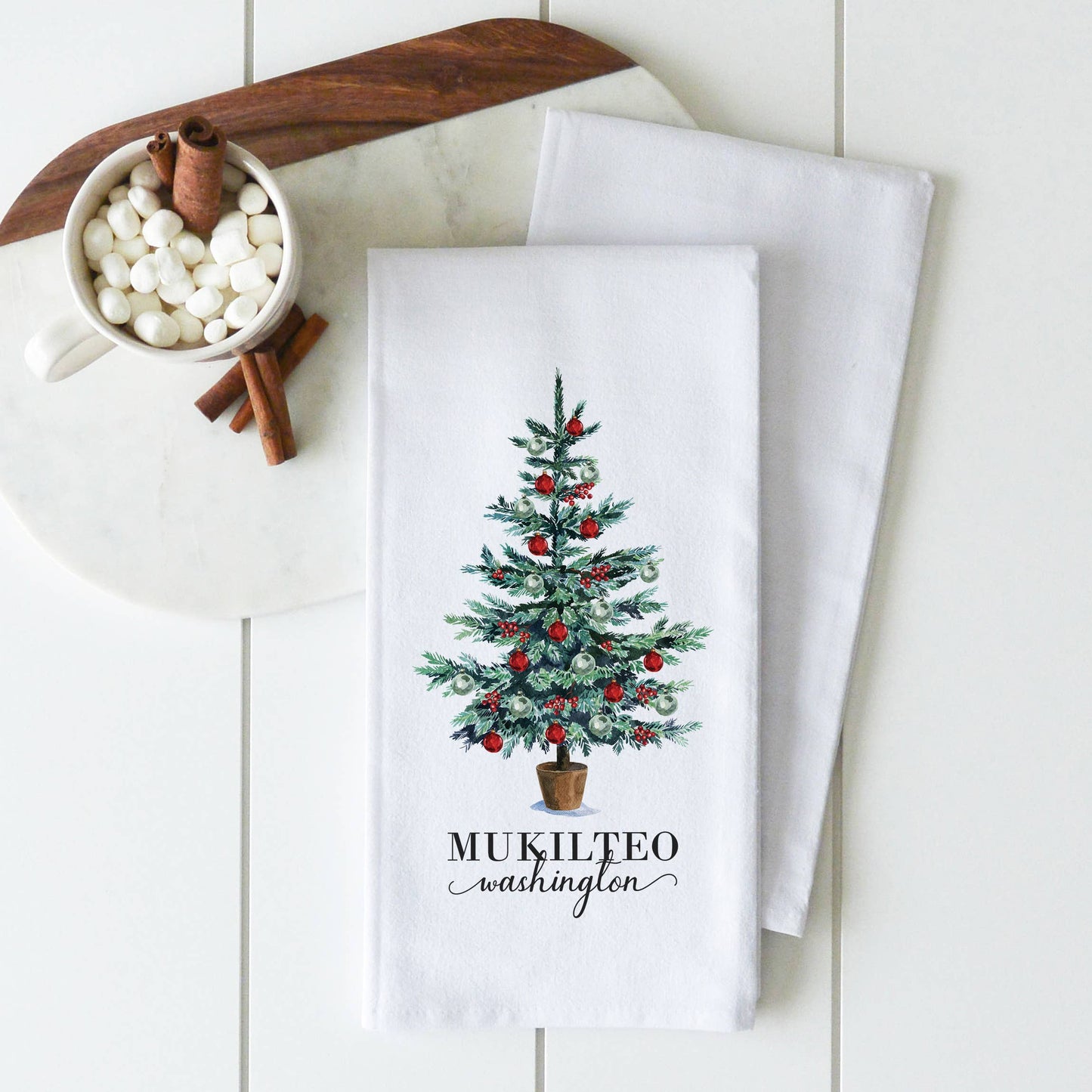 Christmas Tree Greenwood, SC Tea Towel