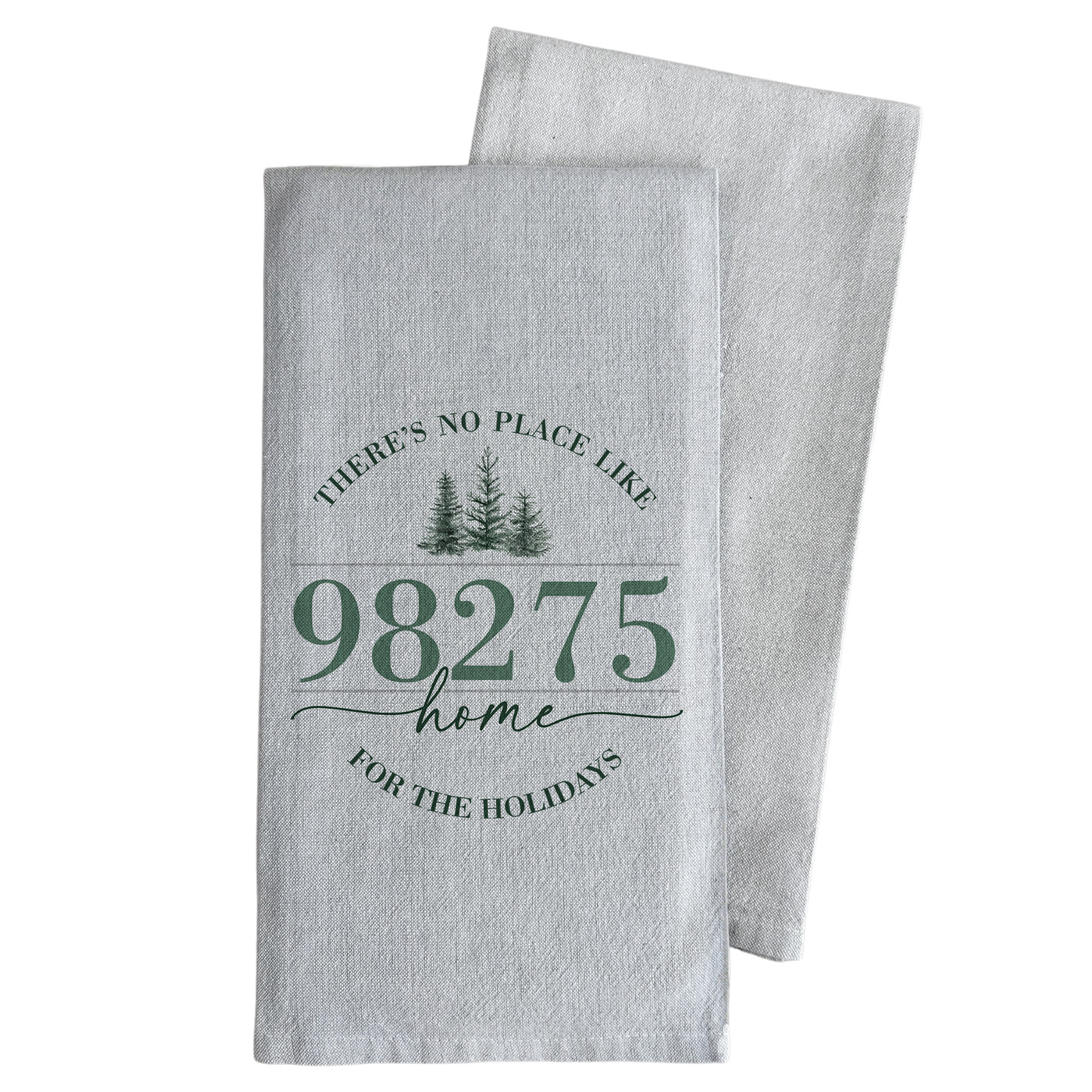 Custom Home for the holidays Tea Towel