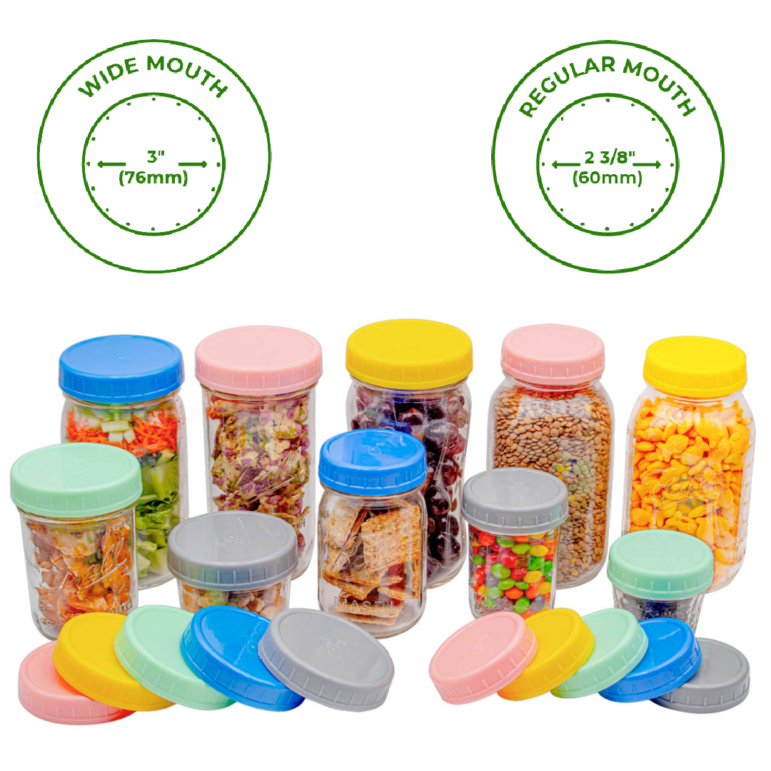 MJL Leak Proof Plastic Storage Lids for Mason Jars