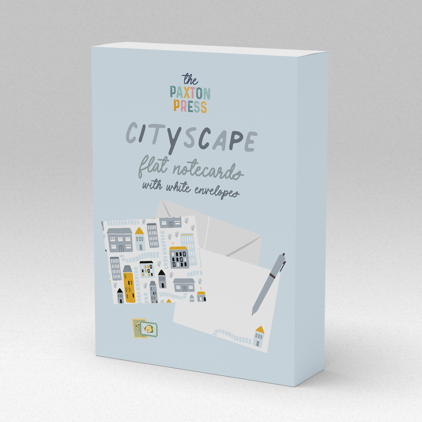 City Pattern Stationery Set of 12 Notecards & Envelopes