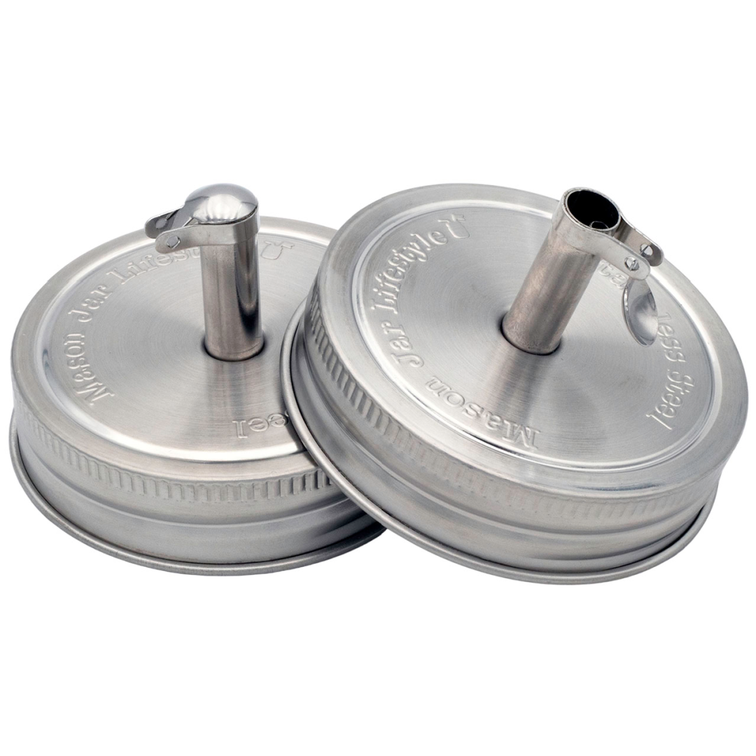 Stainless Steel Pour Spout Oil Cruet Lids for Mason Jars