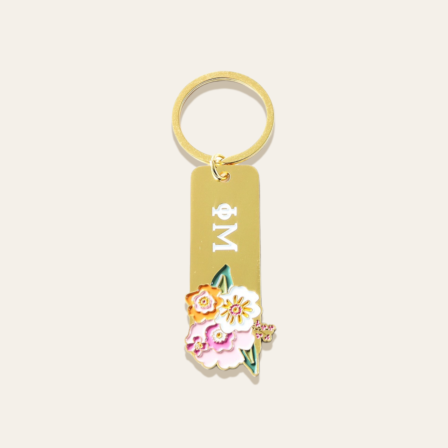 Sorority Enamel Floral Keychain