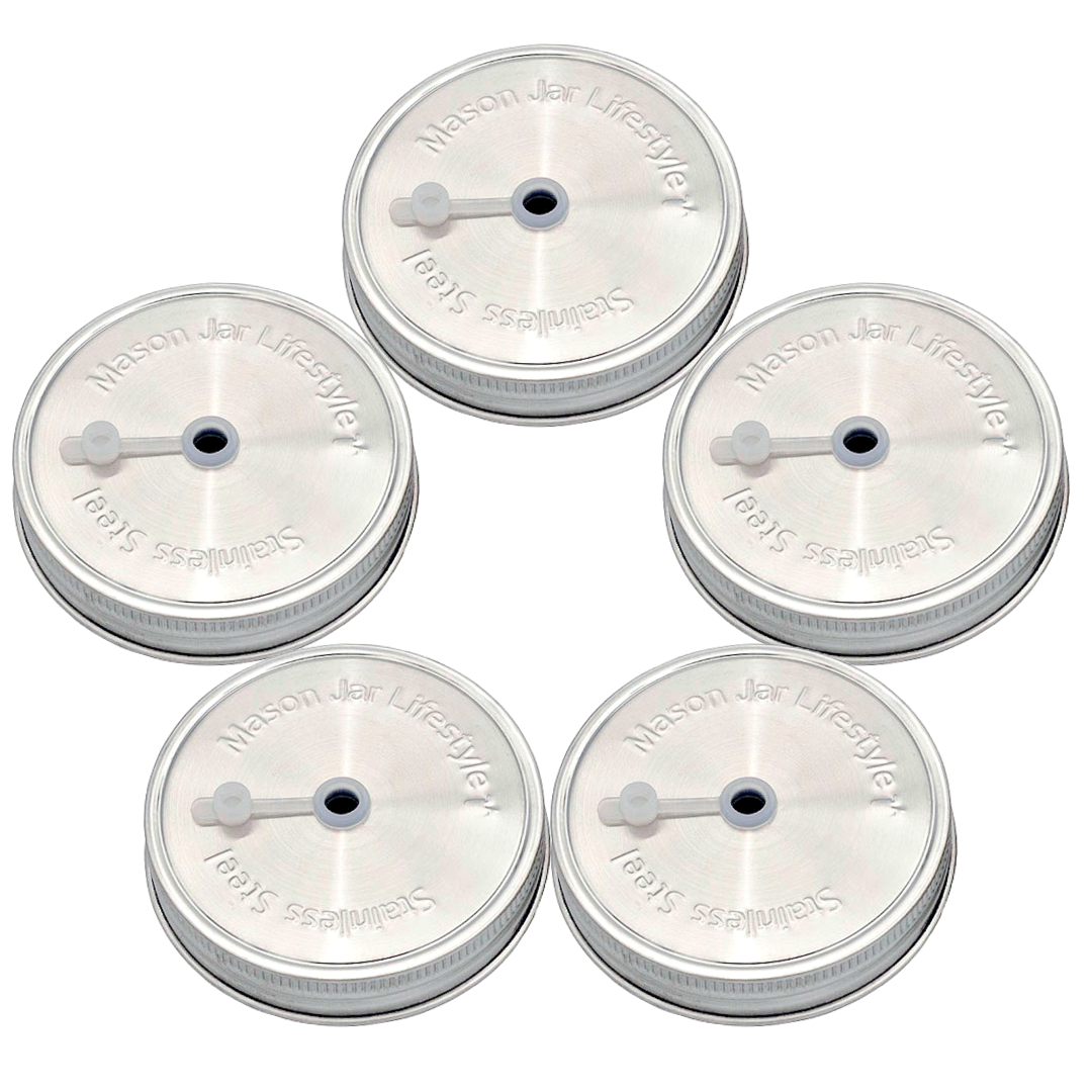 Stainless Steel Straw Hole Tumbler Lids for Mason Jars