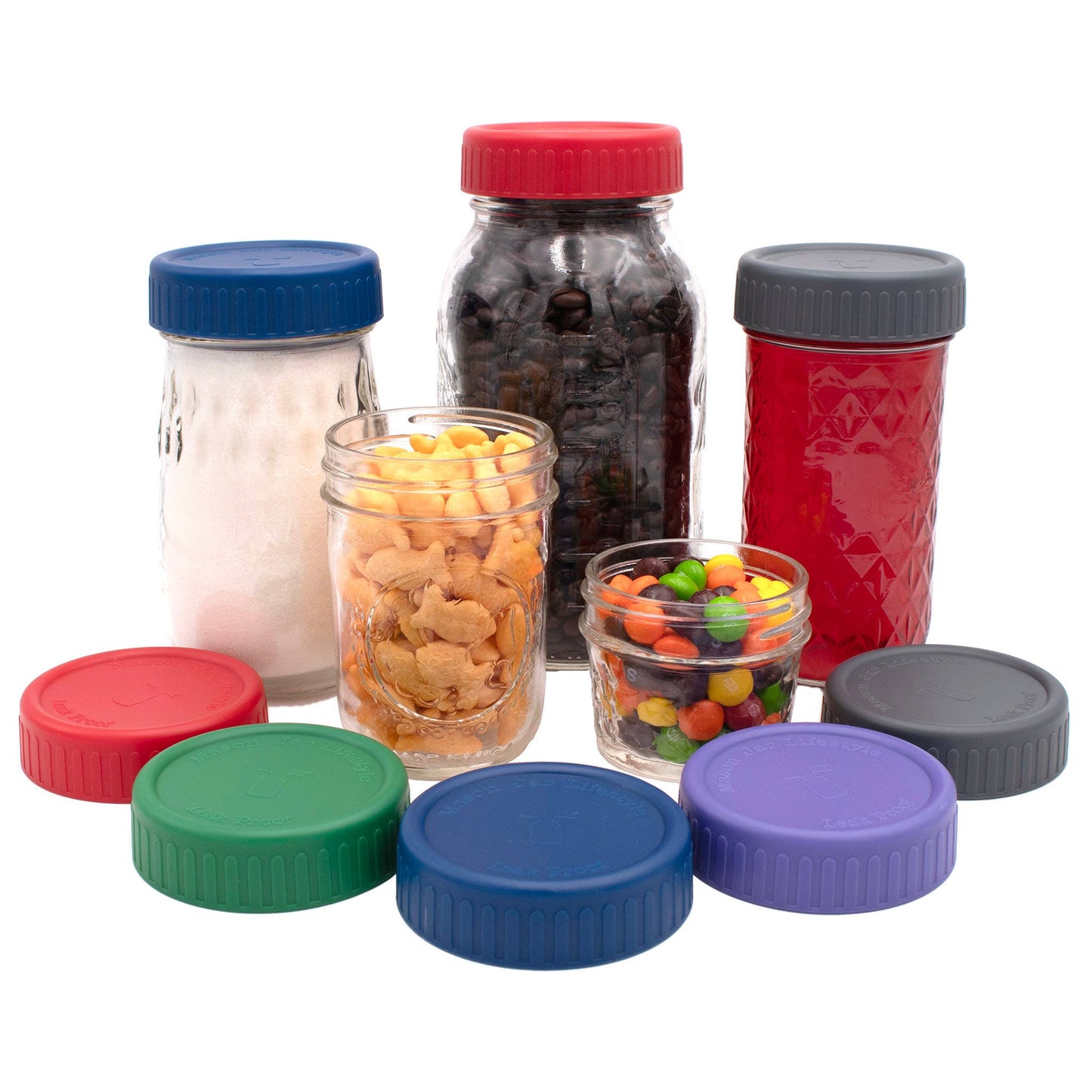 MJL Leak Proof Plastic Storage Lids for Mason Jars