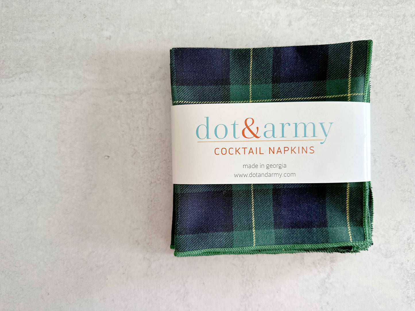 Tartan Cocktail Cloth Napkins, set of four