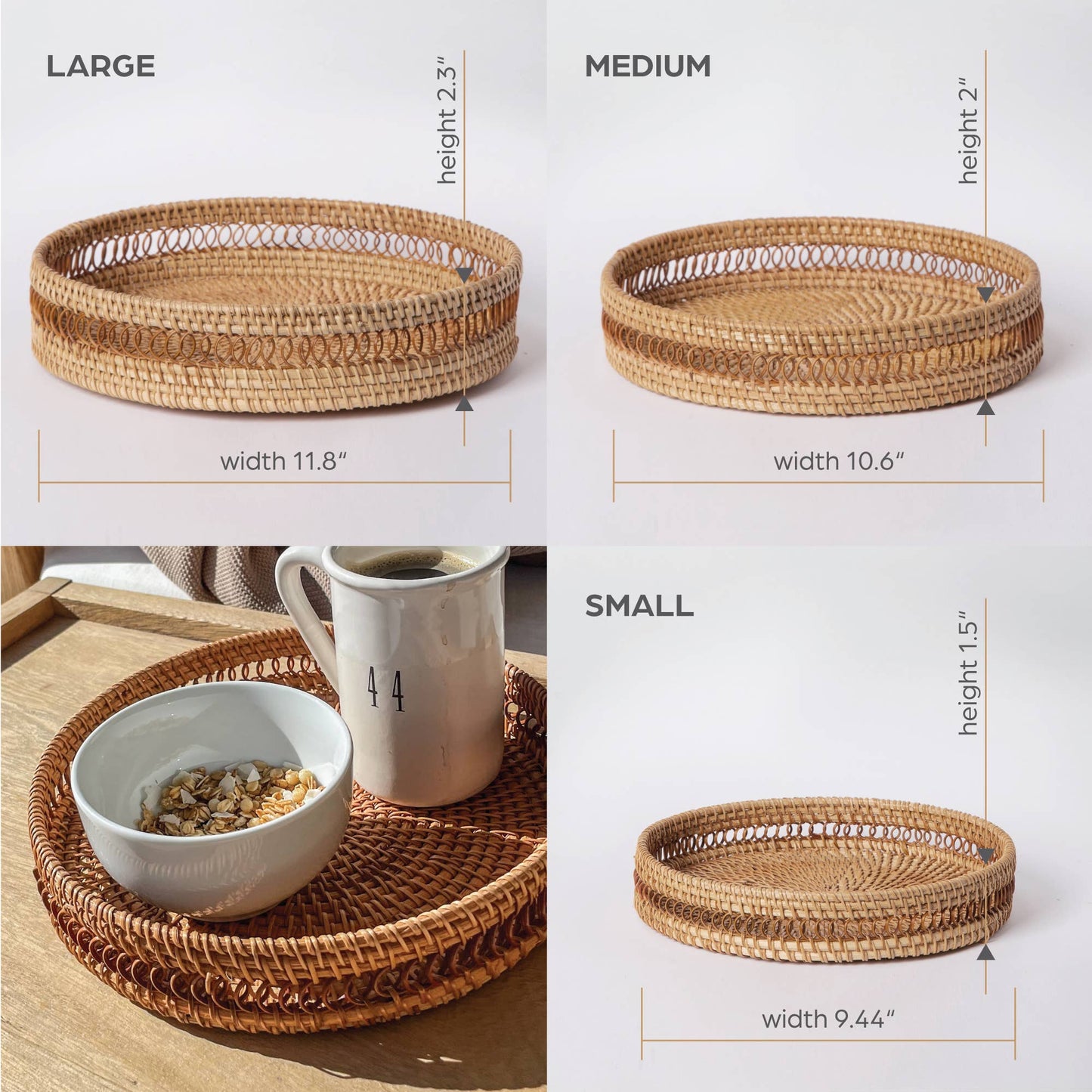 Small Round Rattan Tray