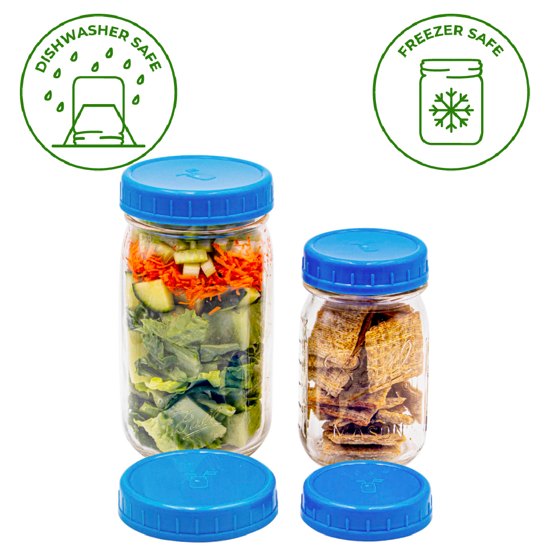 MJL Leak Proof Plastic Storage Lids for Mason Jars