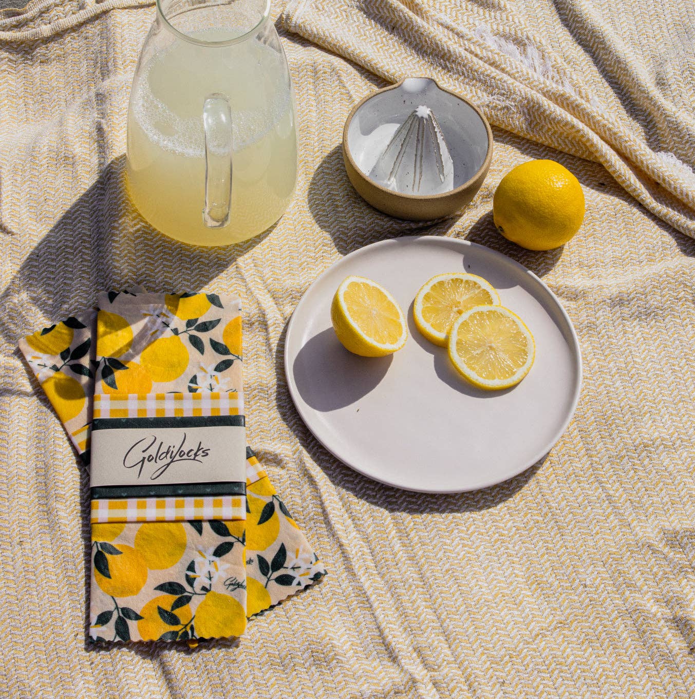 Beeswax Food Wraps: Amalfi Lemons Set of 3