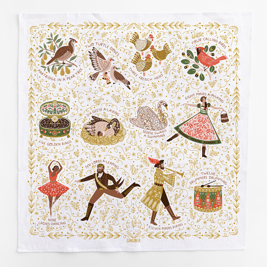 12 Days of Christmas Tea Towel