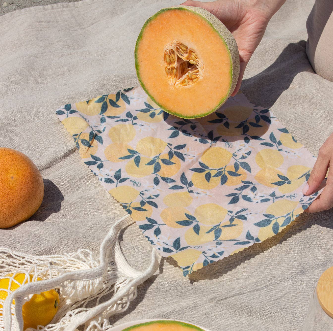 Beeswax Food Wraps: Amalfi Lemons Set of 3