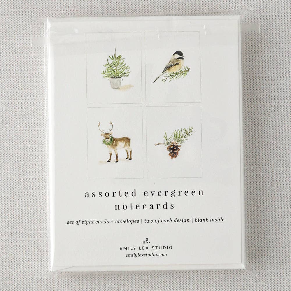 Evergreen notecard set