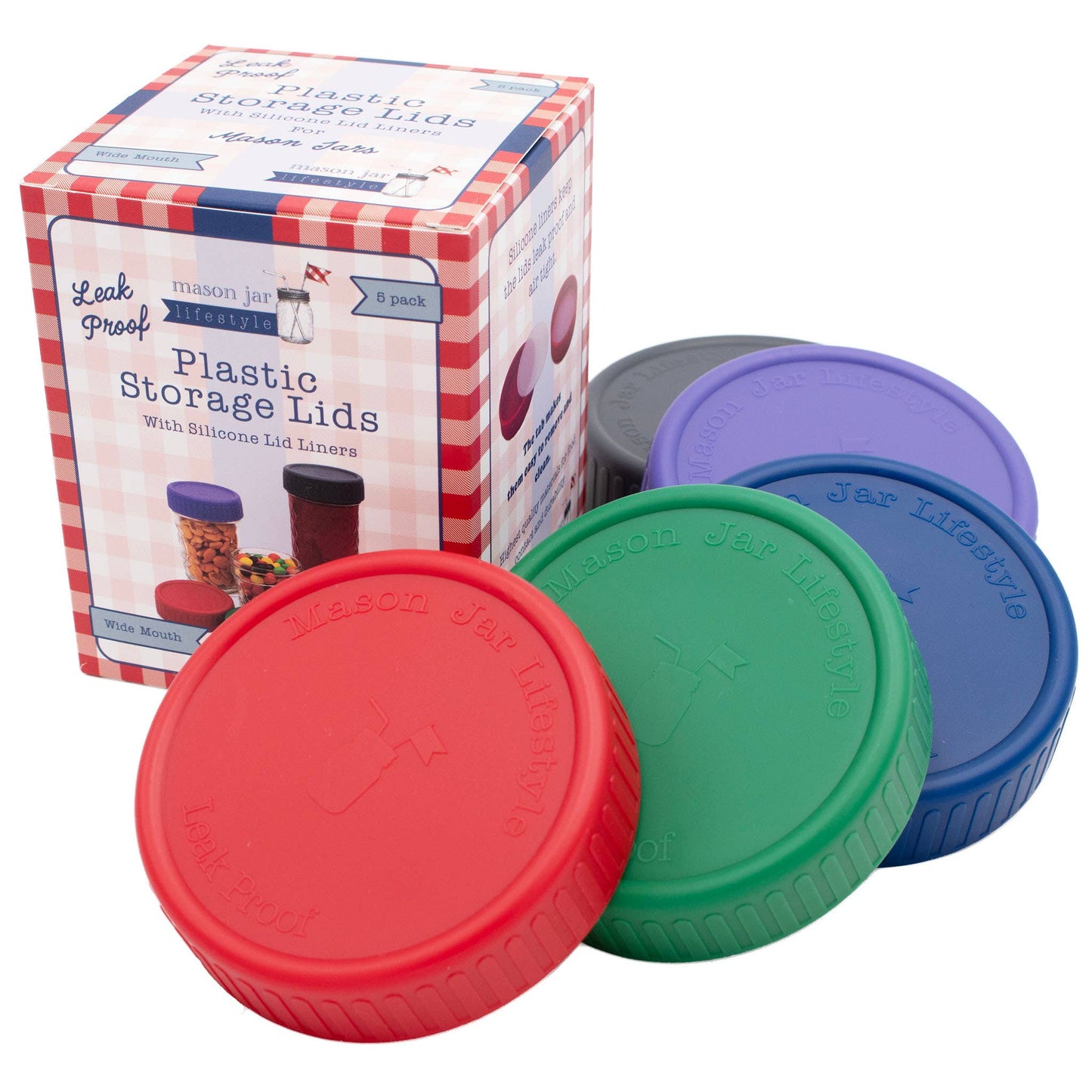 MJL Leak Proof Plastic Storage Lids for Mason Jars