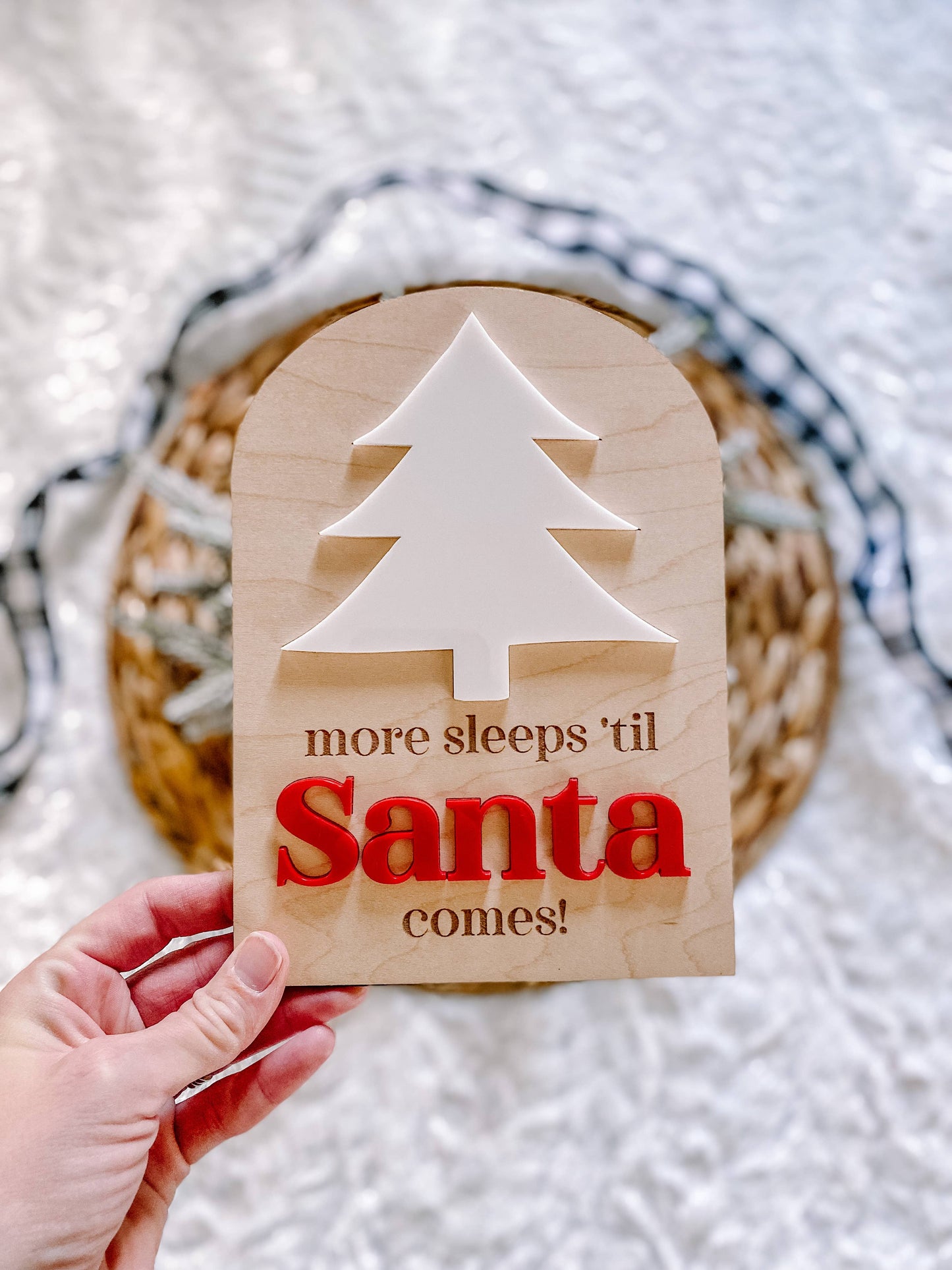 Sleeps 'til Santa Christmas Countdown Sign