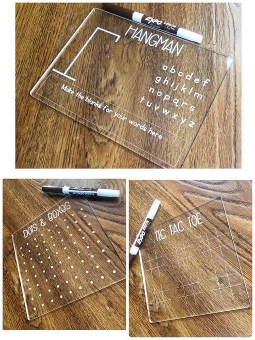 Dry Erase Acrylic Game Boards | Reusable Game Boards