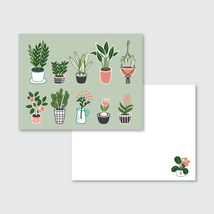 Plant Lady Stationery Set of 12 Notecards & Envelopes