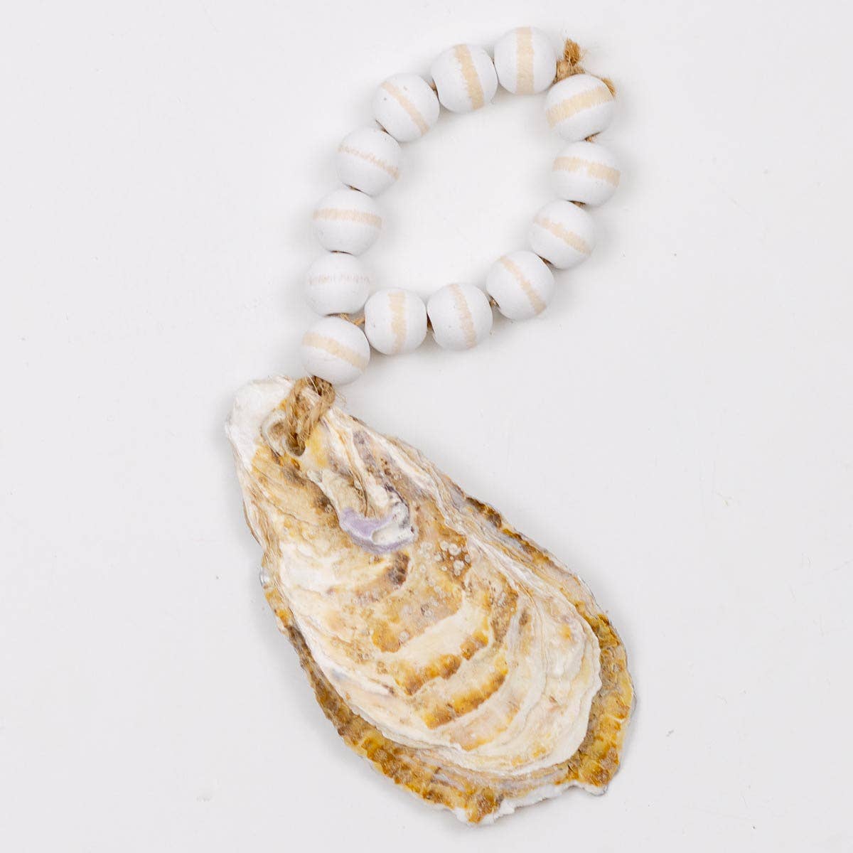 Oyster Bead Ornament   White/Silver