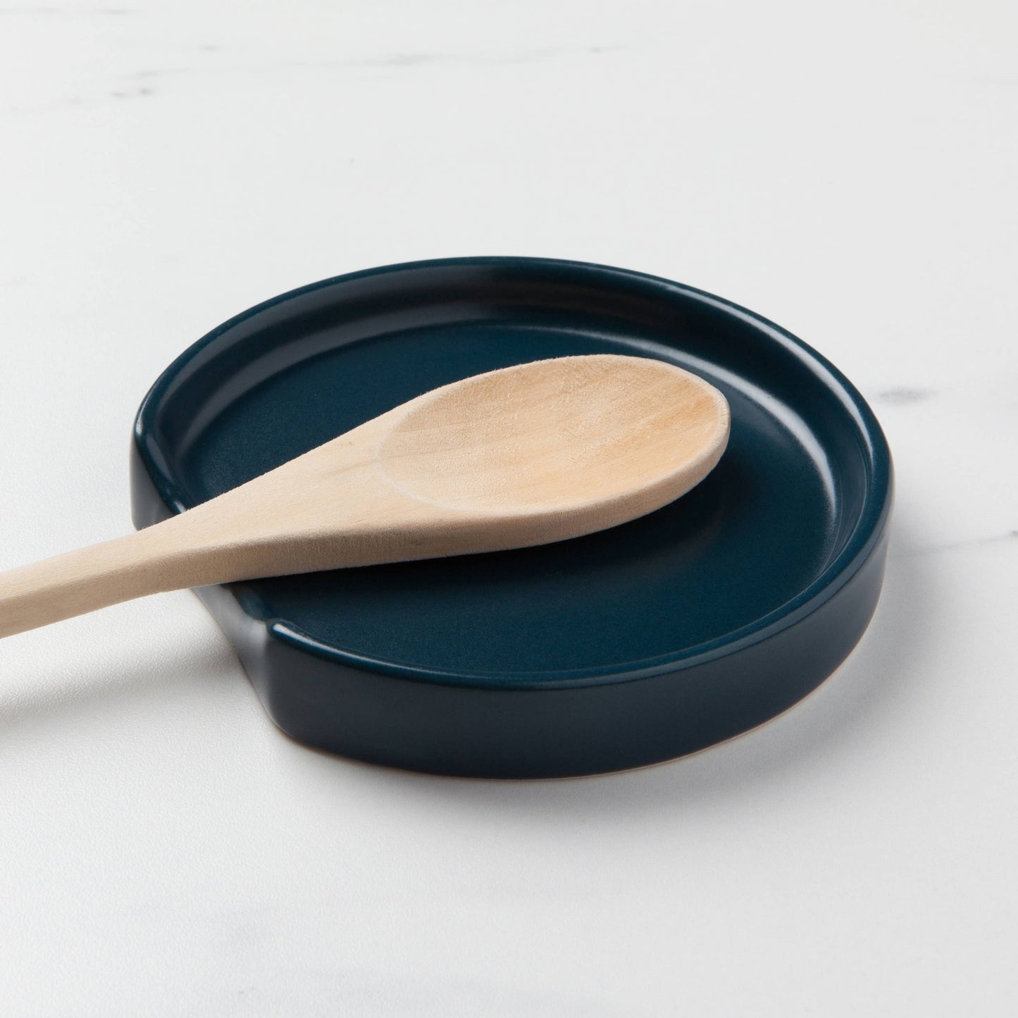 Matte Ink Blue Stoneware Spoon Rest