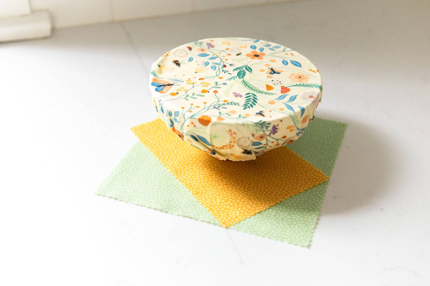 Reusable Beeswax Food Wraps: Pollinators Set of 3