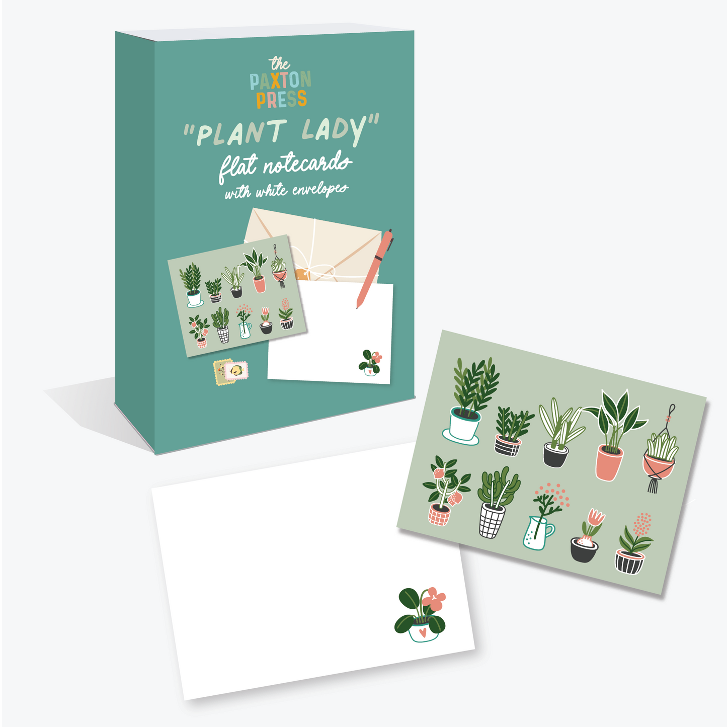 Plant Lady Stationery Set of 12 Notecards & Envelopes