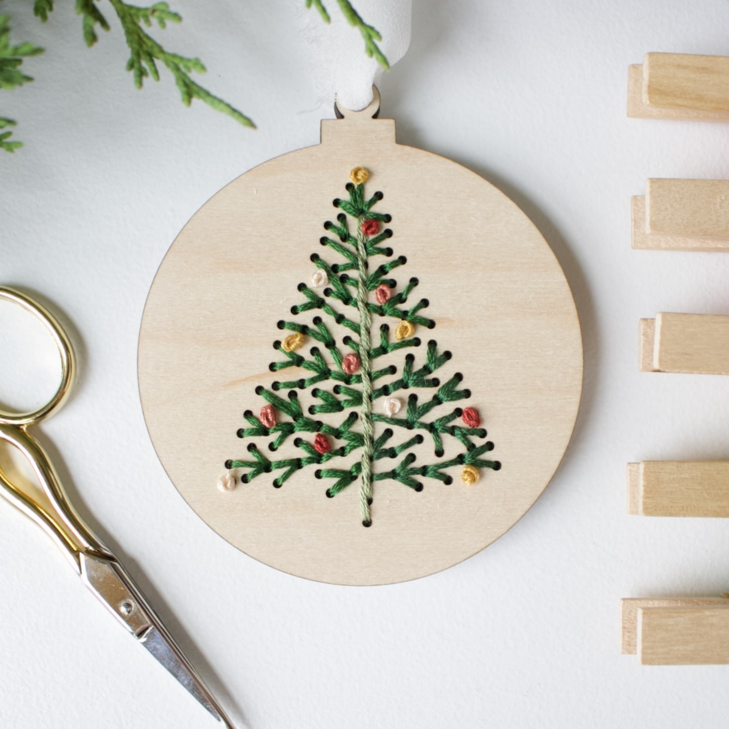 Christmas Tree Ornament Embroidery DIY Kit