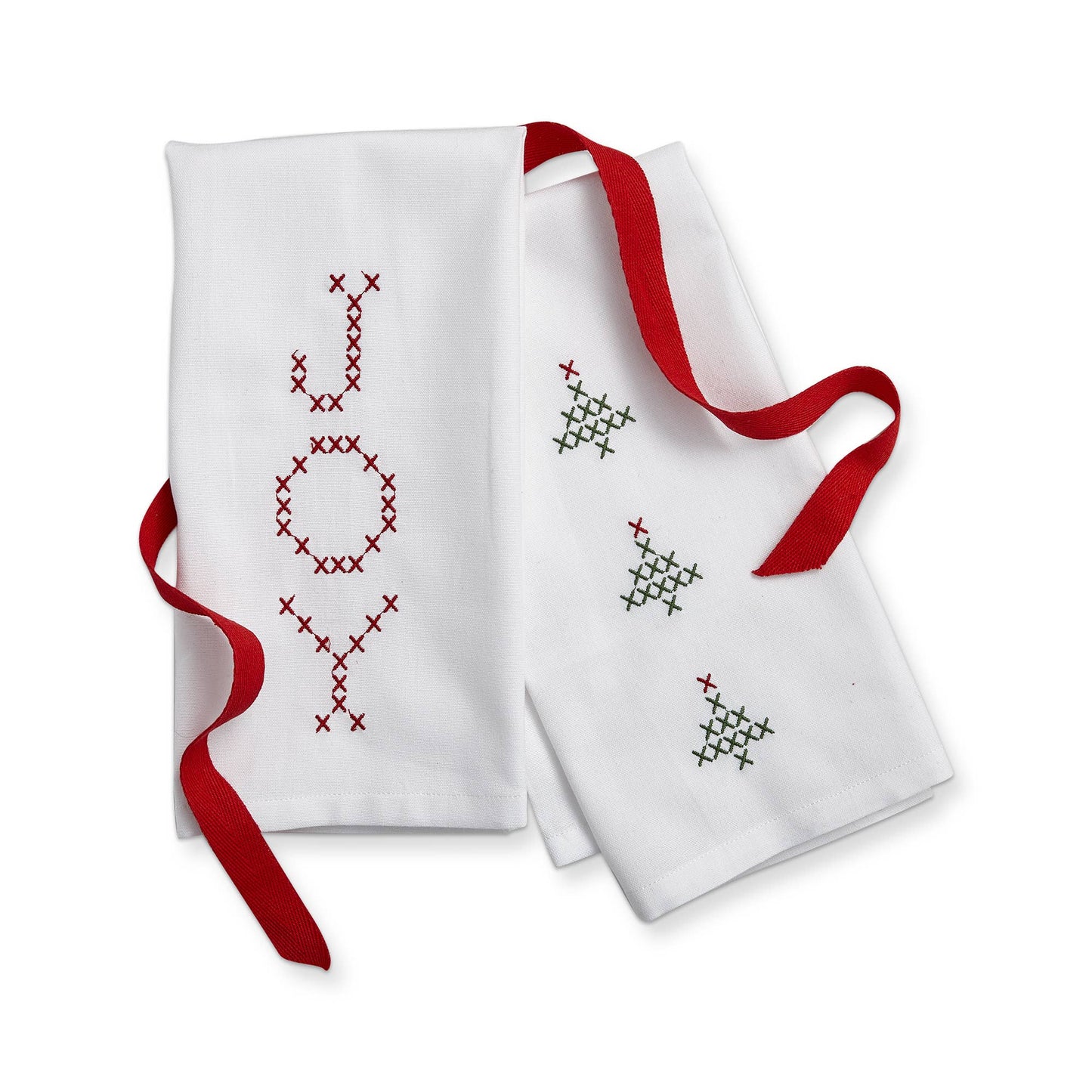 Christmas Joy Guest Towel Set of 2 - White