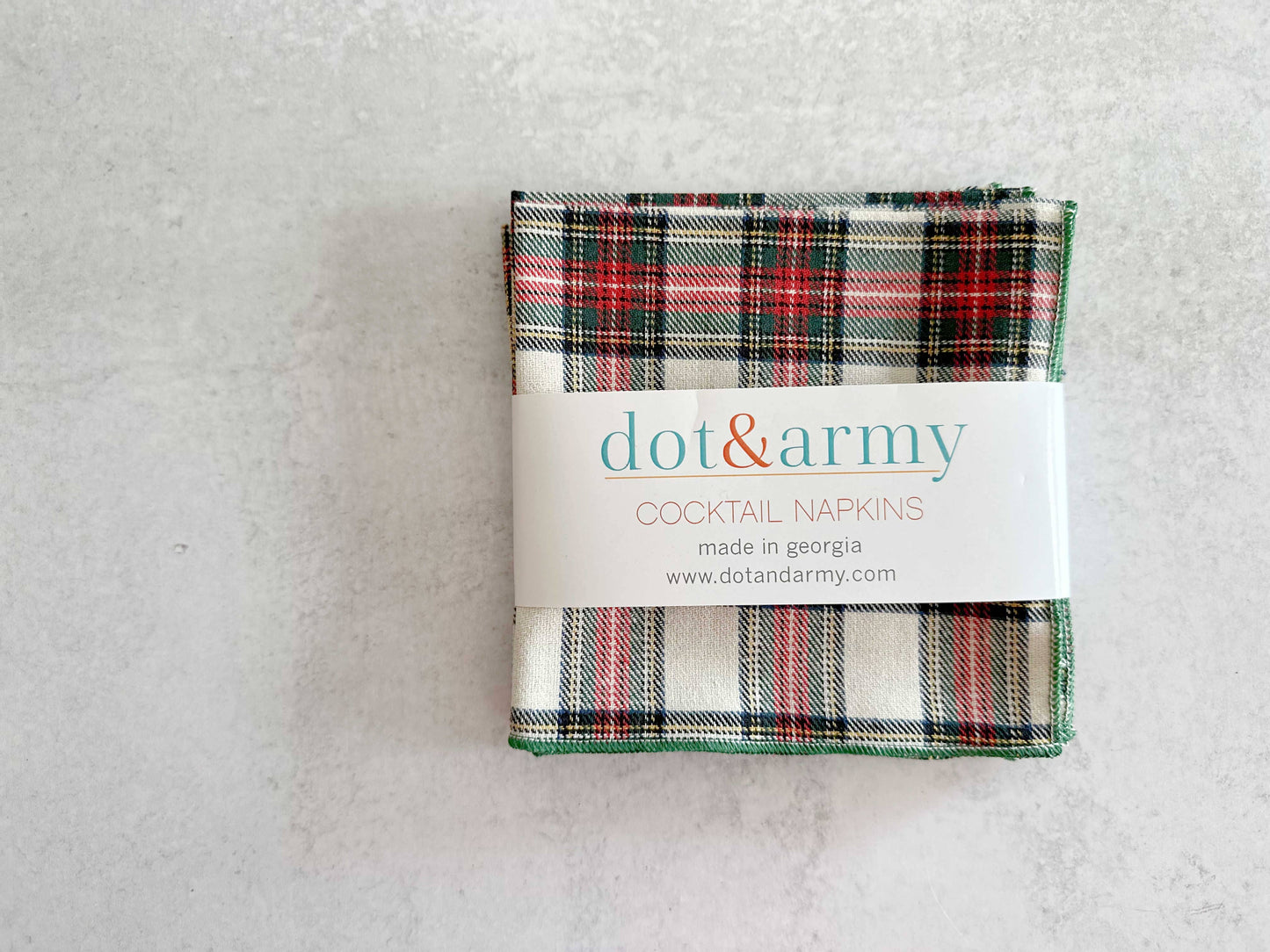 Tartan Cocktail Cloth Napkins, set of four