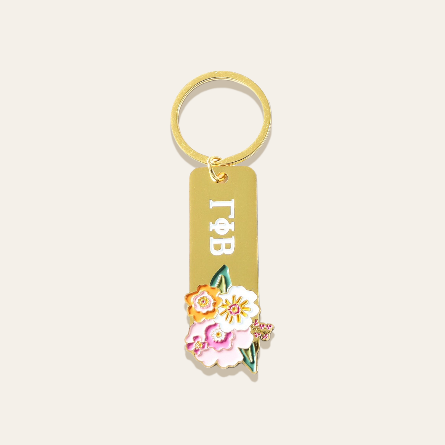 Sorority Enamel Floral Keychain