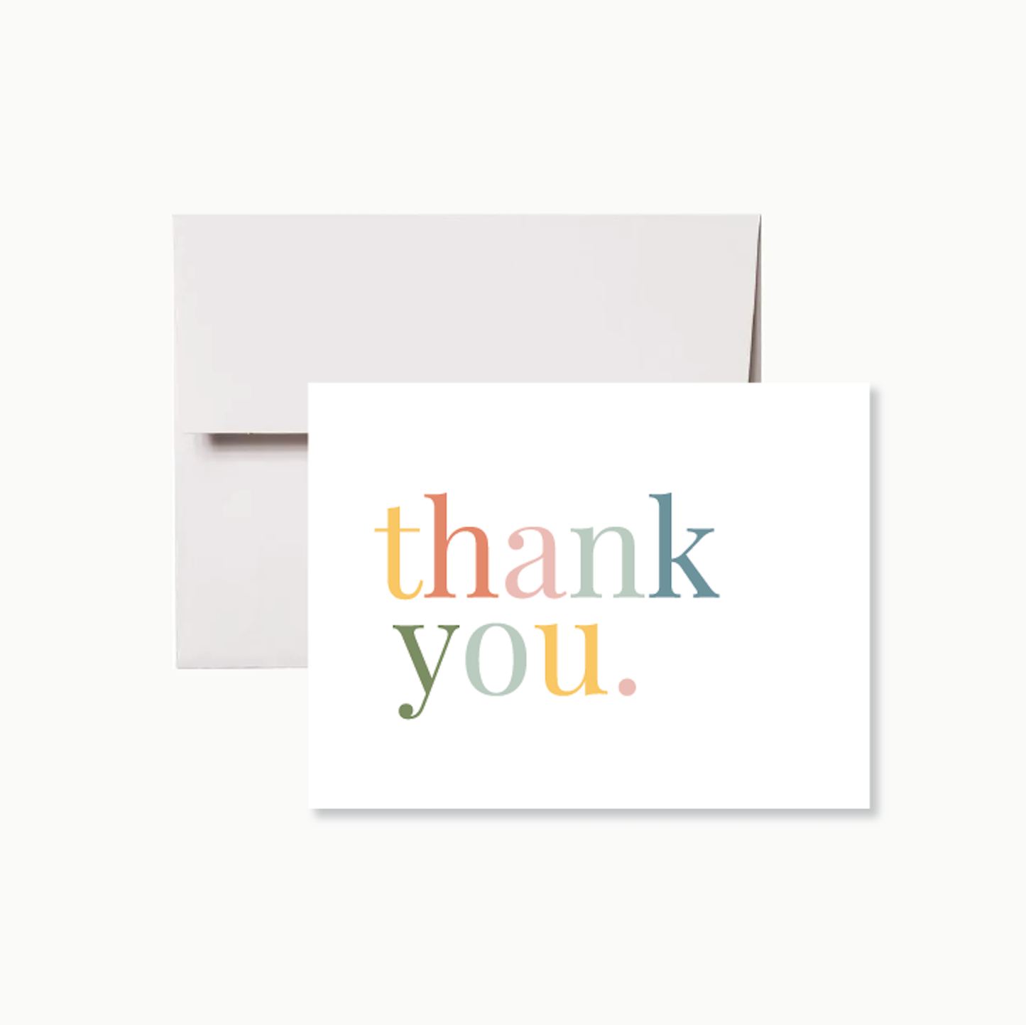 Pastel Rainbow Thank You Card (Single or Box Set of 10)