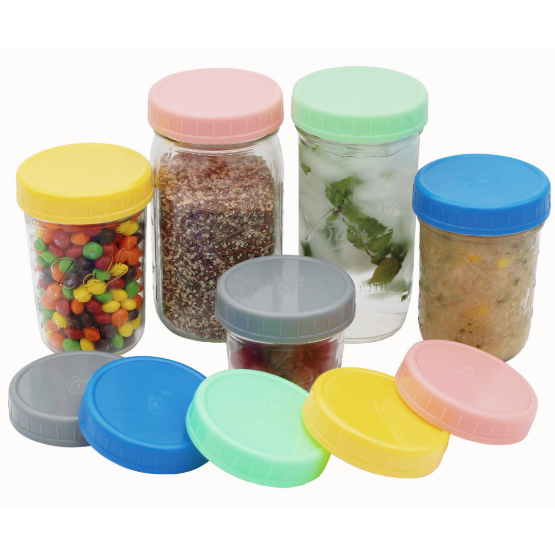 MJL Leak Proof Plastic Storage Lids for Mason Jars