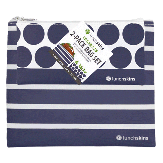 Reusable Zippered Sandwich Bag + Snack Bag 2-Pack Bundle Str