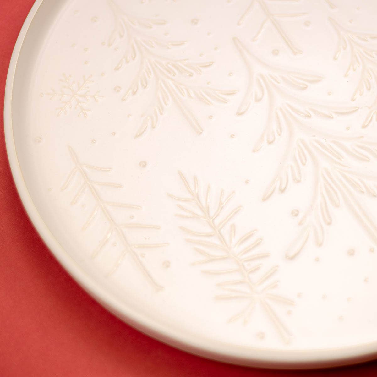 Winter Fir Platter   Antique White