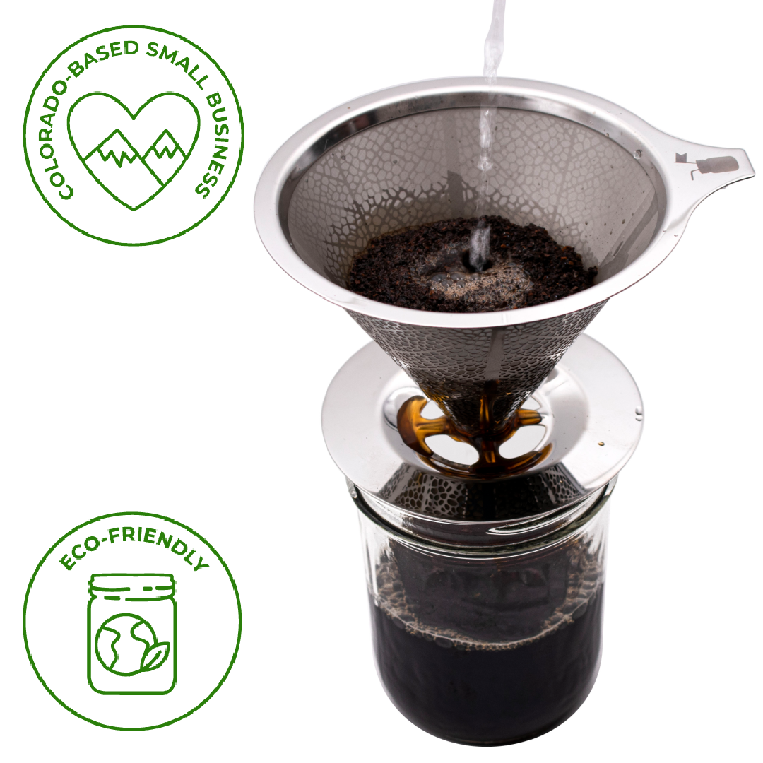 Stainless Steel Pour Over Drip Coffee Filter for Mason Jars