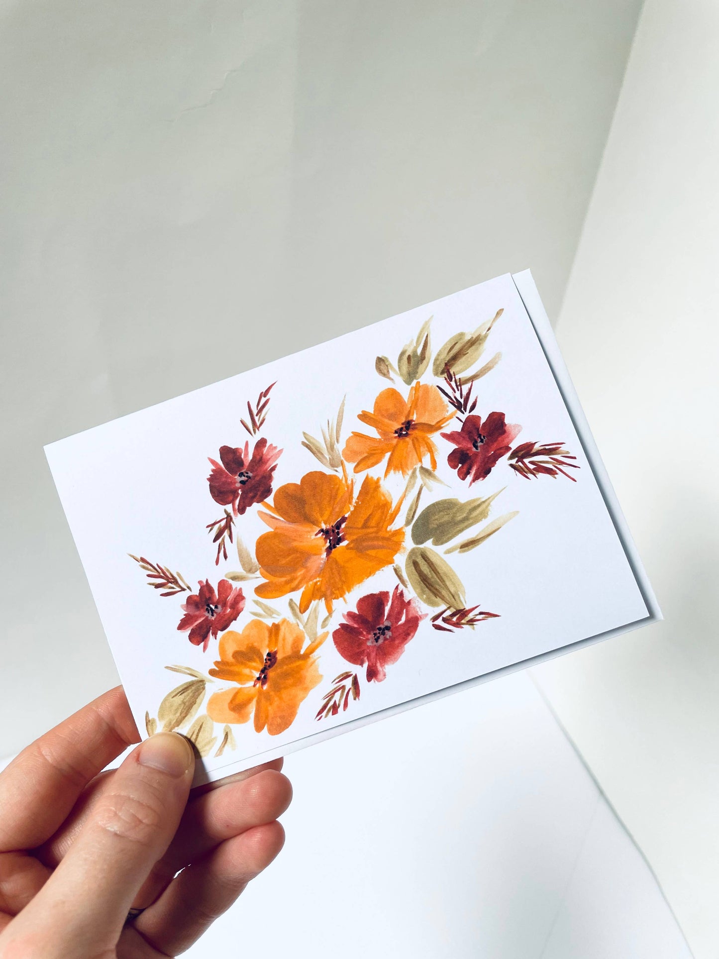 Blank Yellow Floral Handmade Card, Pretty Stationery Set