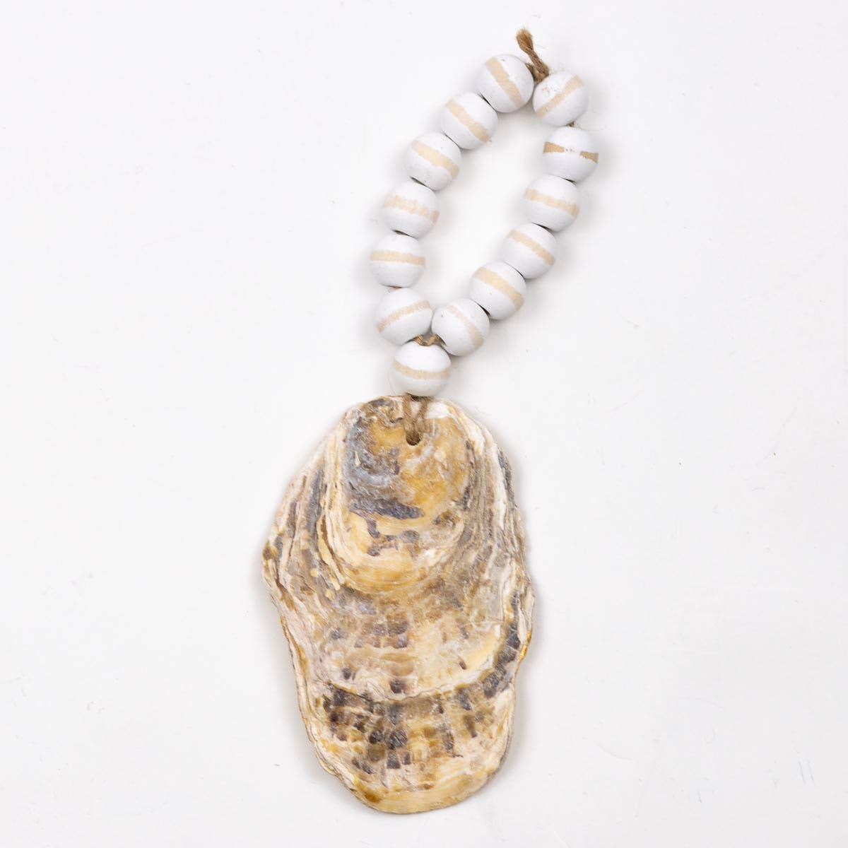 Oyster Bead Ornament   White/Gold