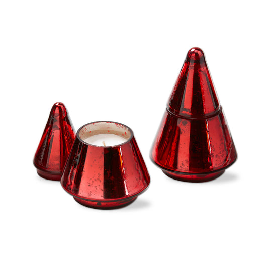 Tree Candle With Lid Christmas Spice - Red