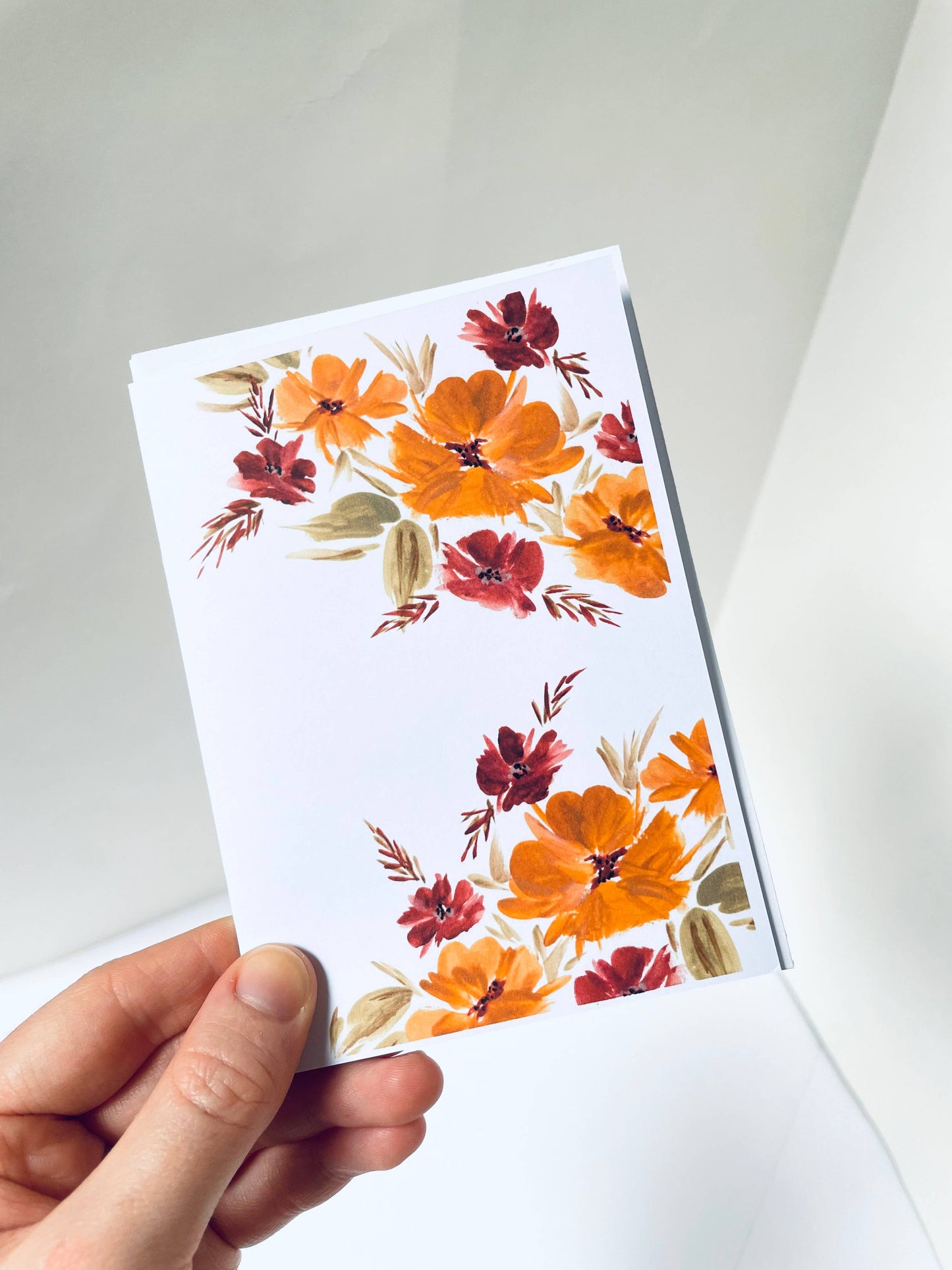 Blank Yellow Floral Handmade Card, Pretty Stationery Set