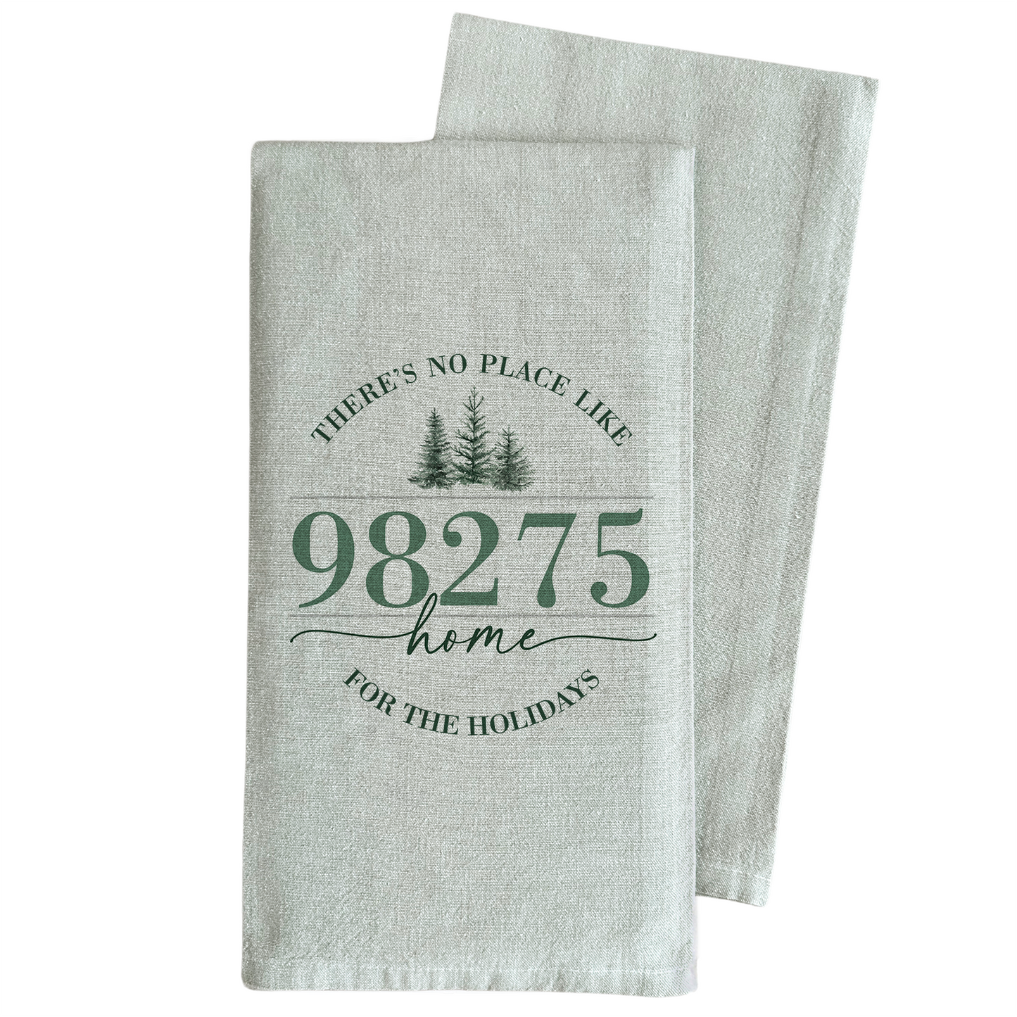 Custom Home for the holidays Tea Towel