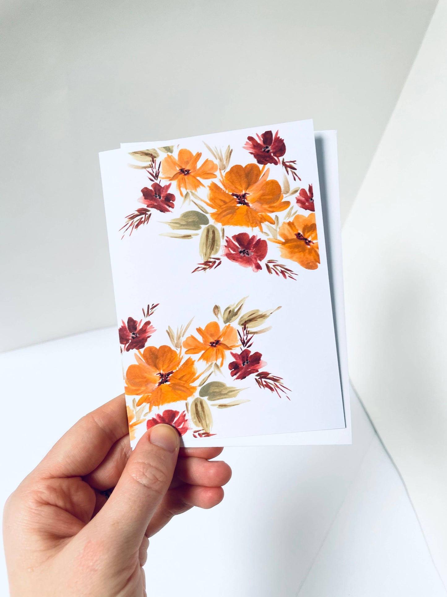 Blank Yellow Floral Handmade Card, Pretty Stationery Set