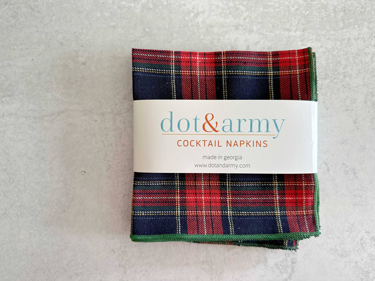 Tartan Cocktail Cloth Napkins, set of four