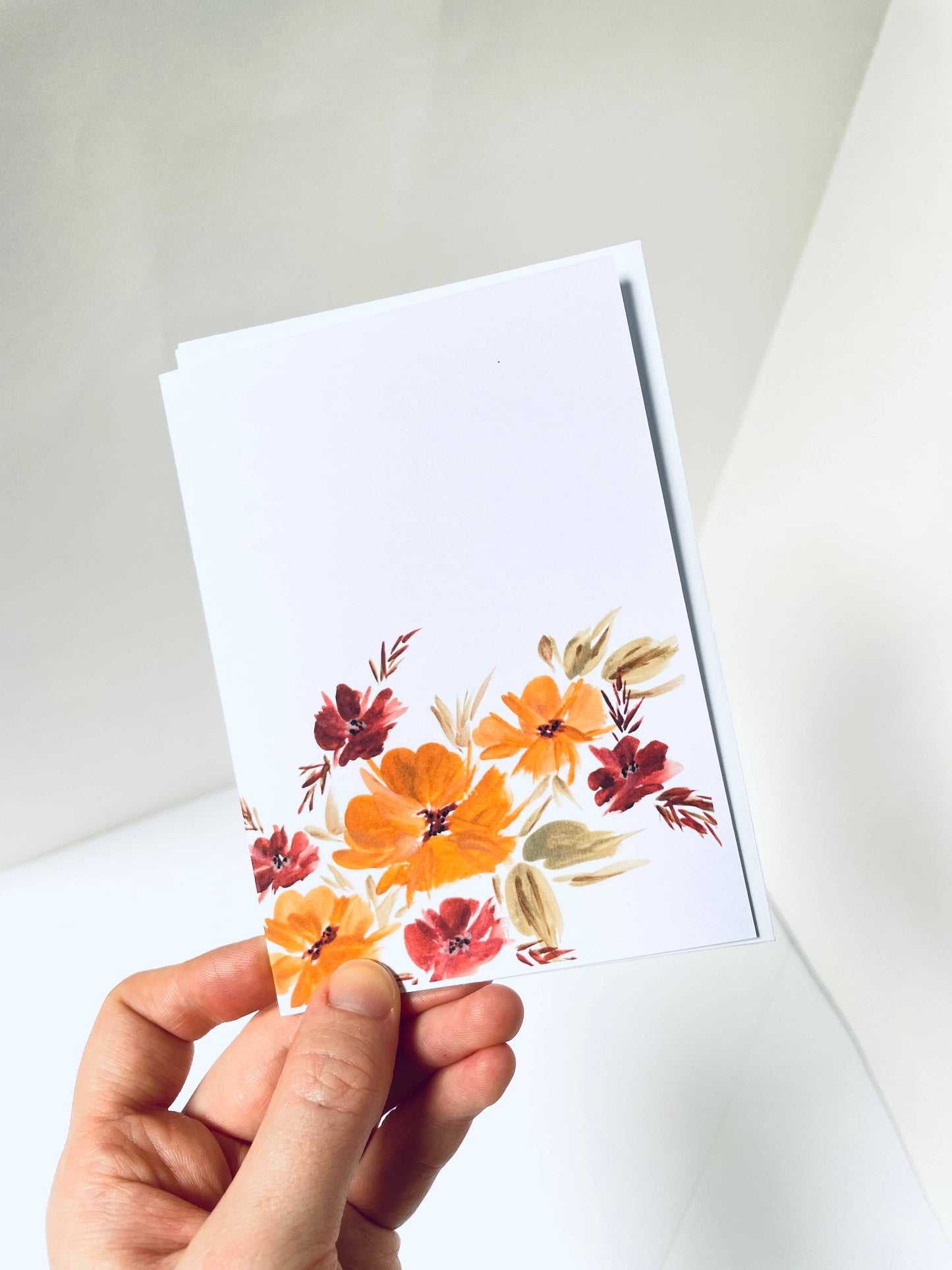 Blank Yellow Floral Handmade Card, Pretty Stationery Set