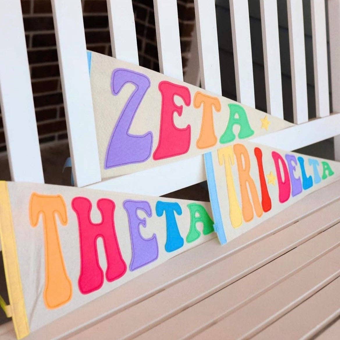 Sorority Rainbow Pennant Flag